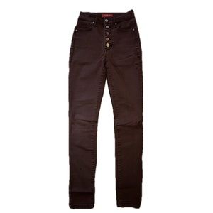 GUESS • Los Angeles • Skinny • Maroon • Jeans • High Waist • Button fly • 24 •